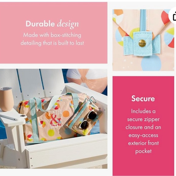 Thirty-One Fresh Market Thermal Dancing Dots in Taupe - Picture 5 of 6